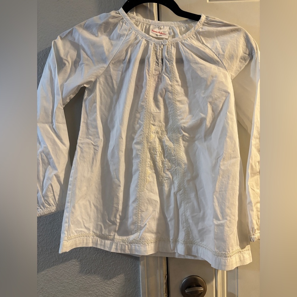 Hanna Andersson White Long Sleeve Blouse